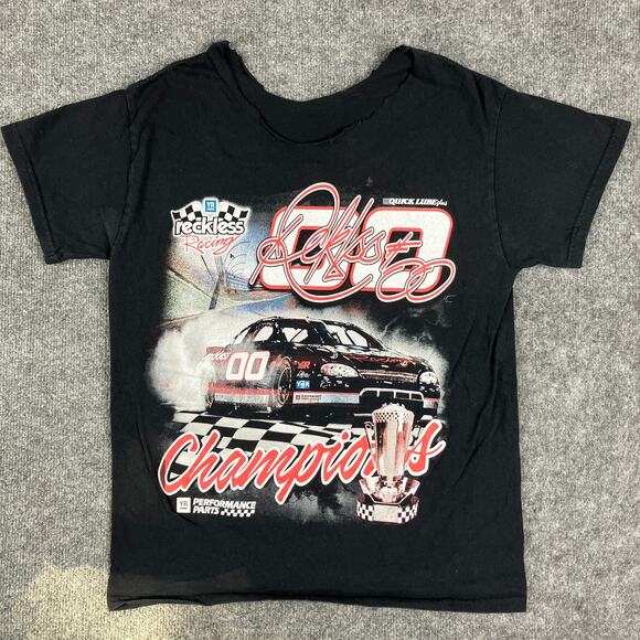 Reckless Racing T-Shirt Womens Size M Black Car Graphic Vintage Champion Tee - Picture 1 of 5